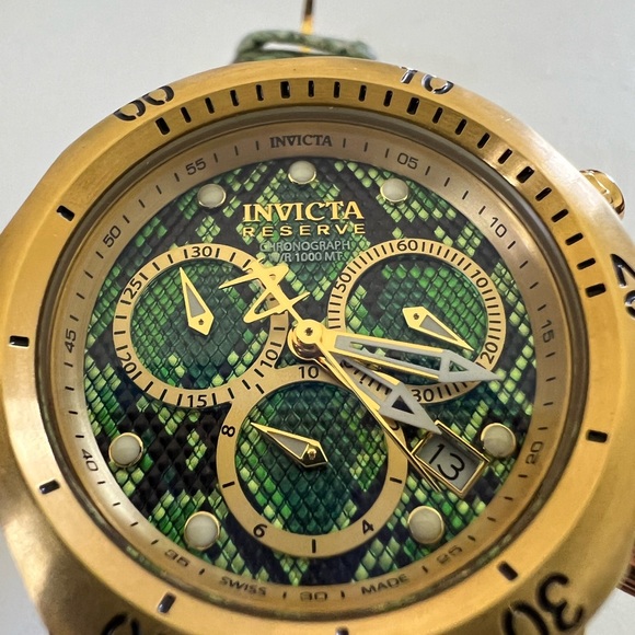 Invicta Reserve Venom Swiss Made Quartz Chronograph Leather Strap Watch 14968 - Picture 12 of 12